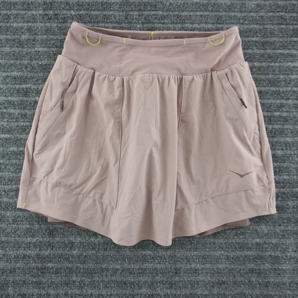 Hoka One One Performance Running Skirt Womens Size S Mauve Pink Zipper Pockets